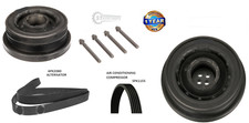 FOR BMW E60 E61 E63 E64 E65 E66  CRANKSHAFT PULLEY VIBRATION DAMPER &X 2 V-BELTS