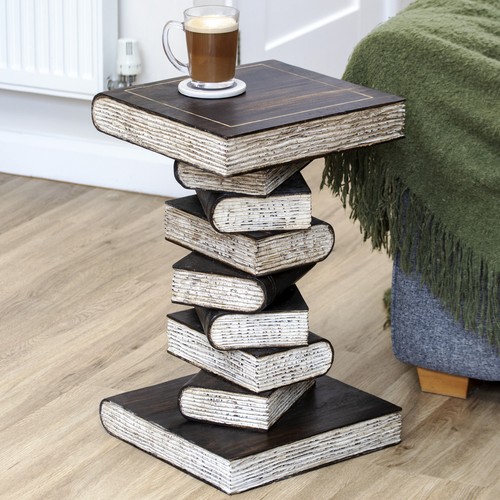 Large solid wood book stack - large,