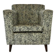 Accent Arm Chair - Leopard Print Embossed Fabric Standing on Solid Wood Legs