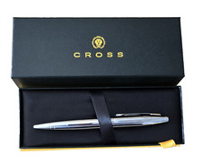 Cross Calais Ballpoint Pen Pure Chrome Gift Box Black Ink with JLR logo