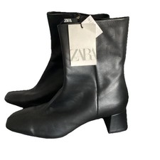 ZARA  WOMENS BLACK LEATHER