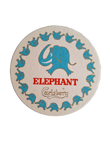 Carlsberg elephant beer mat - beer,
