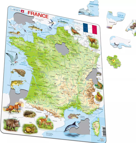 Map france with animals - map,
