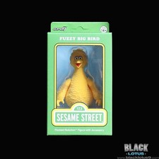 Super 7 ReAction Sesame Street Fuzzy Big Bird Flocked BoxLunch IN STOCK