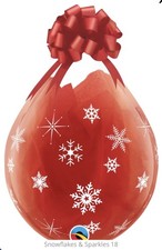 QUALATEX 18 INCH ROUND SNOWFLAKES & SPARKLES LATEX STUFFING BALLOONS (25 PACK)