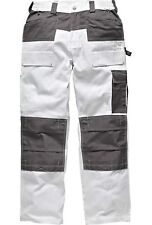 Mens Dickies Trouser Knee Pad Pockets Painters Decorators WD4930 White 30-46''