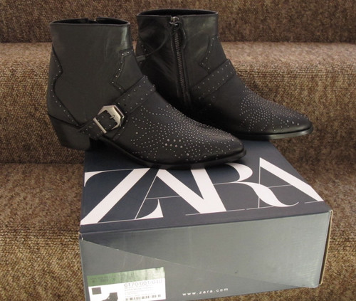 Zara 100 leather black ankle - 100%,