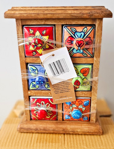 Drawer ceramic indian - 6-drawer,