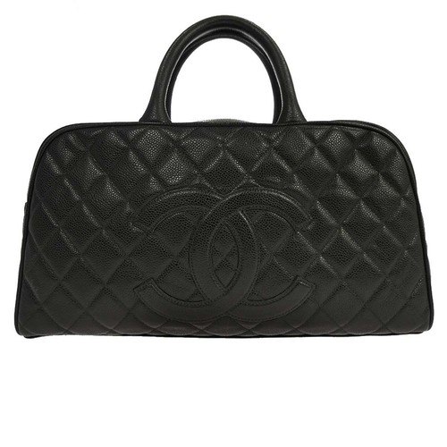 Chanel black calfskin bowling - black,