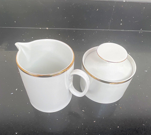 Porcelain creamer sugar bowl - porcelain,