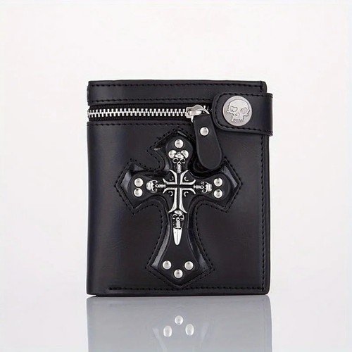 Punk skull cross wallet with - punk,