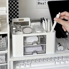 Office Desk Organiser Stationery Storage Box Pen Pencil Cosmetic Tidy Storage UK