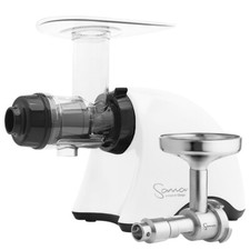Omega Sana 707 Horizontal Slow Juicer in Pearl White with Oil Extractor