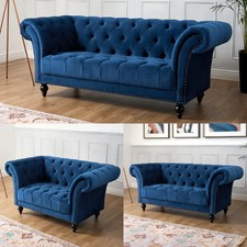 Velvet Chesterfield Sofa Suite