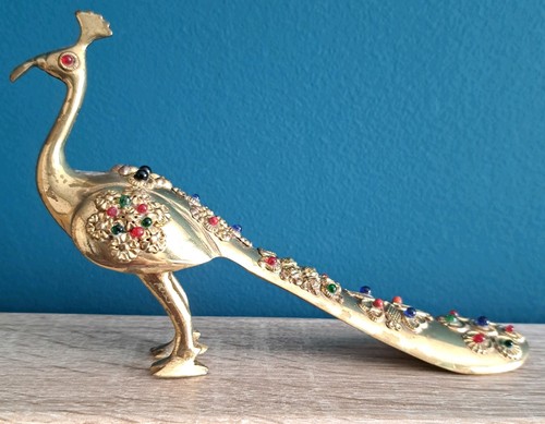 Art deco brass peacock - deco,
