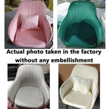 Velvet Dining Chair Plain Seat Metal Legs Kitchen Chairs Home Office 2 PCS