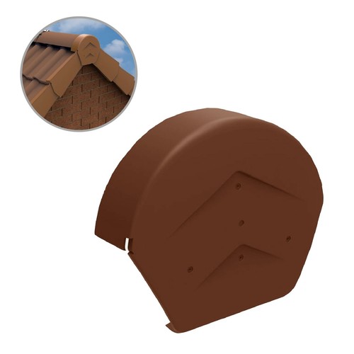 Terracotta half round ridge - round,