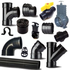 Solvent Weld Waste Pipe & Fittings 1.25"/36mm To 4"/110mm For Ponds