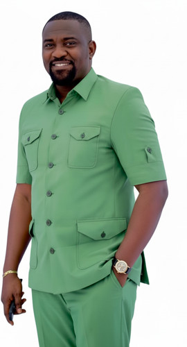 Men green safari - safari, 2pc
