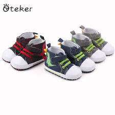 Infant High Top First Step Shoes Trainers Newborn Baby Boy Dinosaur Pram Shoes