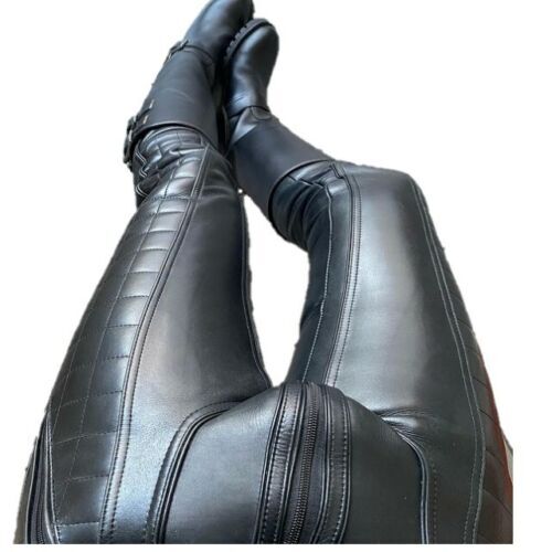 Men real leather pant - men's, punk
