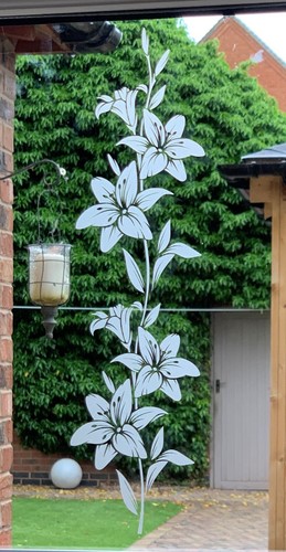 Etched glass lily - etched,