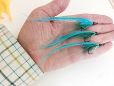 3 x Blue Sunray Shadow size 8 singles SALMON fishing  flies Ref.001