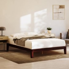 Platform Bed Frame - Full - Walnut - Floating Center Legs - 12” Height - Easy...