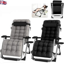 Garden Zero Gravity Chair Heavy Duty Sun Lounger Beach Outdoor Folding Reclining