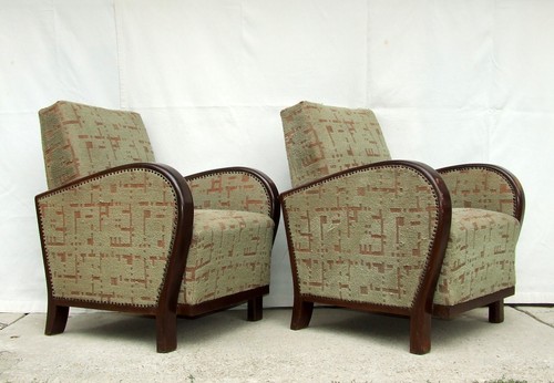 Pair art deco armchairs - of,
