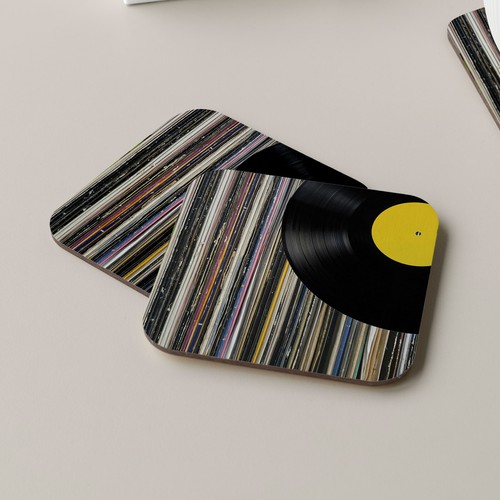 Vinyl record coaster - coaster, drinks