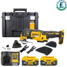 Dewalt DCS355N 18V MultiTool With Acc. + 2 x 5.0Ah Batteries, Charger & Case