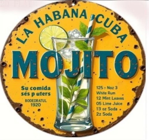 Retro mojito logo metal - retro,