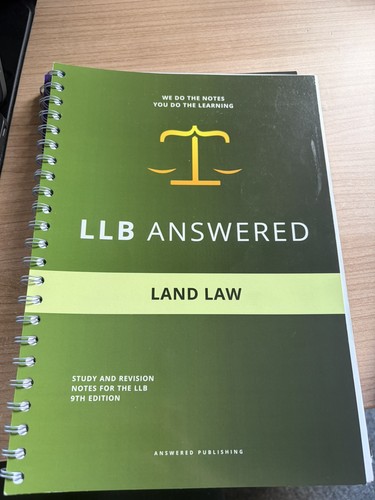 Llb answered land law - llb,
