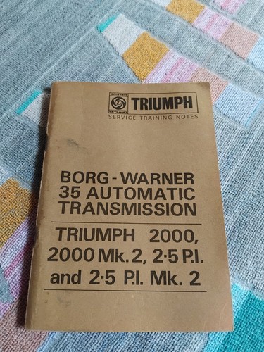 Triumph 2000 pi service - 2000, 2.5