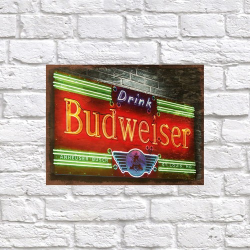 Budweiser neon print retrol - budweiser,