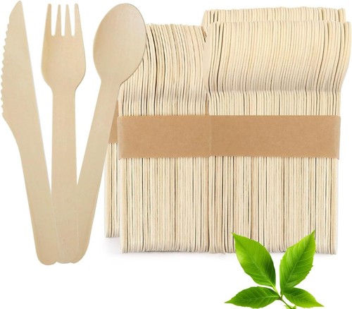 300 wooden cutlery set - wooden,