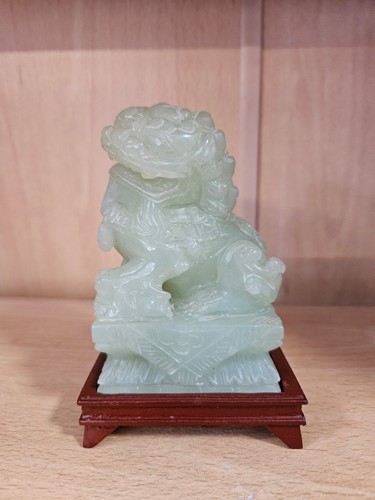 Vintage jade foo dog - dog, figurine