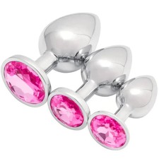 1-3PC Metal Butt Plug Anal