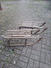 2 x Vintage Wooden Sledges 