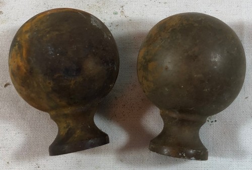 Pair antique brass - of, bed