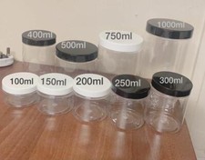 PLASTIC STORAGE JARS SCREW TOP