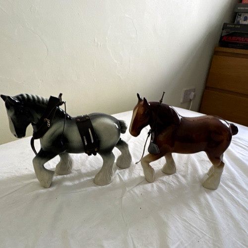 Pair vintage ceramic shire - pair,