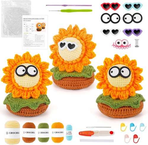 Crochet kit beginner - crochet, sunflower