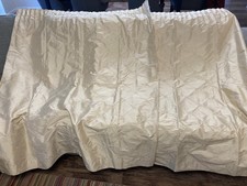 Pair Laura Ashley Cream/Pale Gold Lucille Embroidered Silk Curtains, Lined - GUC