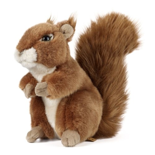 Red squirrel plush soft toy - red,