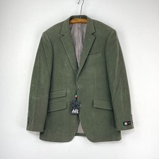Austin Reed Sports Jacket Mens Small Khaki Green Brushed Cotton Moleskin Blazer