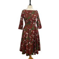 Vintage Style Dress Hearts & Flowers Floral XMAS Rockabilly Red Green Dress 12