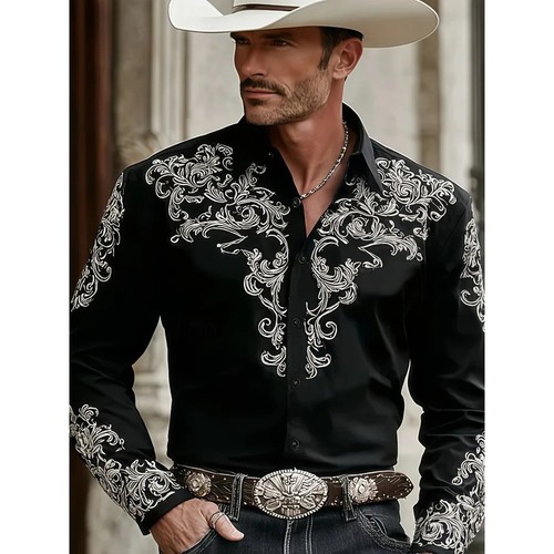 Men western cowboy shirt - cowboy,