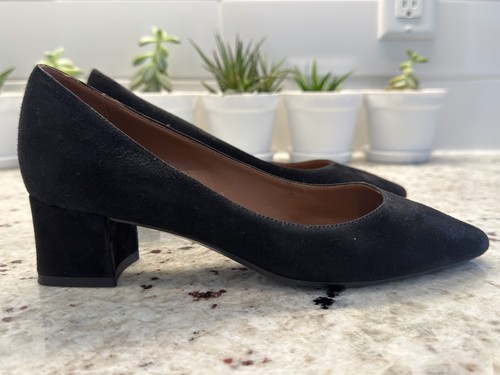 Aquatalia black suede block - black,